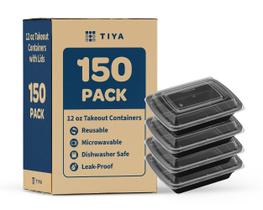 Recipientes para comida para viagem TIYA 350ml, pacote de 150 com tampas, sem BPA Recipientes para comida para viagem TIYA 350ml, pacote de 150 com tampas, sem BPA