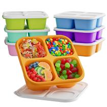 Recipientes para lanches Bento KEMETHY com 4 compartimentos para armazenamento de alimentos x6