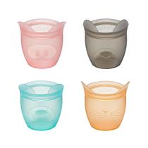 Recipientes para lanches com zíper e tampa de silicone reutilizáveis para bebês e crianças x4