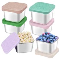 Recipientes para lanches HTEVW em aço inoxidável para crianças, 180 ml, pacote com 6 Recipientes para lanches HTEVW em aço inoxidável para crianças, 180 ml, pacote com 6
