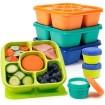 Recipientes para lanches para almoço Caperci, 5 compartimentos, conjunto de 4 Recipientes para lanches para almoço Caperci, 5 compartimentos, conjunto de 4