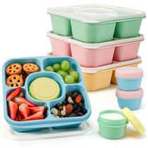 Recipientes para lanches para almoço Caperci, 5 compartimentos, conjunto de 4 Recipientes para lanches para almoço Caperci, 5 compartimentos, conjunto de 4