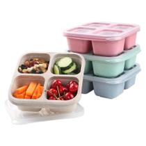 Recipientes para Lanches TurtingAs - Pacote com 4 Compartimentos Bento Reutilizáveis