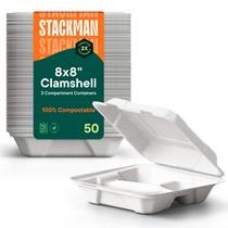 Recipientes para marmita Stack Man 50 unidades 20 x 20 x 8 cm