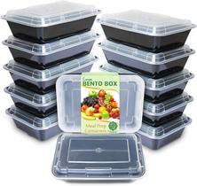 Recipientes para preparação de refeições Enther, pacote com 12 e 1 compartimento, 800 ml, sem BPA
