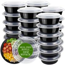 Recipientes para preparação de refeições RANLITTLE 950 ml, pacote com 50 tampas Recipientes para preparação de refeições RANLITTLE 950 ml, pacote com 50 tampas