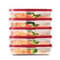 Recipientes Rubbermaid EasyFindLids para Preparo de Refeições (1,3L - Vermelho - 5 Unidades)