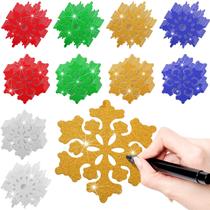 Recortes de glitter de boneco de neve de Natal, 100 unidades com pontos de cola