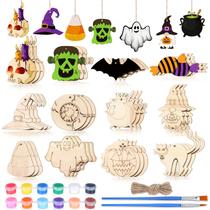 Recortes de madeira Crafts JellyArch Halloween 36 unidades para crianças