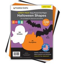 Recortes de papel perfurado de Halloween, 139 peças de artesanato recém-cortado Recortes de papel perfurado de Halloween, 139 peças de artesanato recém-cortado