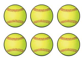 Recortes de softball Beistle 54765 Amarelo 10cm 6 peças Recortes de softball Beistle 54765 Amarelo 10cm 6 peças