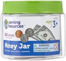 Recursos de aprendizagem de dinheiro fictício Money Jar com notas e moedas