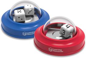 Recursos de aprendizagem Dice Poppers, Board Game Accessory, Dice Game, Set of 2 Dice in Popper, Ages 3+, Multi - Learning Resources