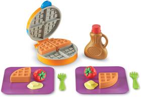 Recursos de aprendizagem Novos Brotos Waffle Time, Pretend Play Food Set, 14 Piece Set, Ages 18 mos+ - Learning Resources