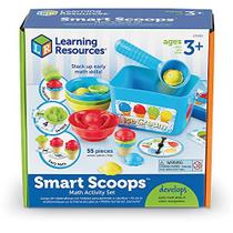 Recursos de aprendizagem Smart Scoops Conjunto de atividades matemáticas, empilhamento, classificação, habilidades matemáticas precoces, 55 peças, idades 3+