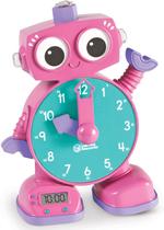 Recursos de aprendizagem tock o relógio de aprendizagem, relógio falante educacional, idades 3+, rosa