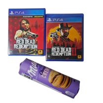 Red Dead Redemption 1 + Red Dead 2 Ps4 + Biscoito MILKA CHOCO CREME 260G