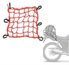 Rede Aranha Elástica Vermelho Com Ganchos Moto Bagageiro E Capacete