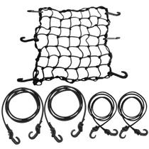 Rede Aranha Preta 45x45 Gancho A Gancho, 2 Elásticos 1,5 M, 2 Elásticos 1 M