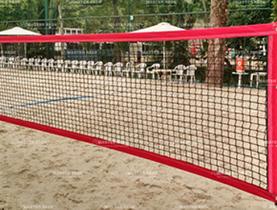 Rede beach-tenis vermelha reforçada