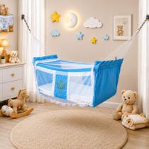 Rede Berço Balanço Cercado Bebê Baby Infantil Com Mosquiteiro