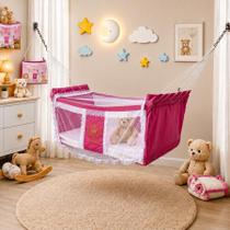 Rede Berço Balanço Cercado Bebê Baby Infantil Com Mosquiteiro Rede Berço Balanço Cercado Bebê Baby Infantil Com Mosquiteiro