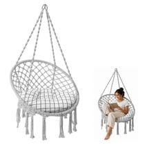 Rede Cadeira Balanco Suspensa Algodao Macrame Teto Casa Varanda Quintal Jardim Area Deck Lazer Confortavel Resistente