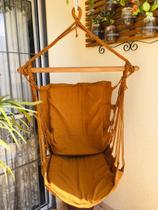 Rede Cadeira Caramelo de Descanso Teto Suporta 200kg Trançada