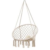 Rede Cadeira de Balanço de Algodão Suspensa Quintal Descanso Varanda Teto Decoração Trançada Casa Jardim Sacada Rede Cadeira de Balanço de Algodão Suspensa Quintal Descanso Varanda Teto Decoração Trançada Casa Jardim Sacada