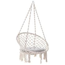 Rede Cadeira de Balanço de Algodão Suspensa Quintal Varanda Descanso Teto Decoração Trançada Casa Jardim Sacada Rede Cadeira de Balanço de Algodão Suspensa Quintal Varanda Descanso Teto Decoração Trançada Casa Jardim Sacada