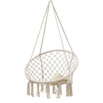 Rede Cadeira de Balanço de Algodão Suspensa Varanda Quintal Teto Descanso Decoração Trançada Casa Jardim Sacada