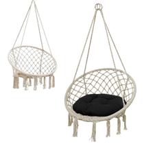 Rede Cadeira Suspensa Balanco Algodao Corda Casa Teto Varanda Quintal Jardim Area Deck Lazer Resistente Confortavel Rede Cadeira Suspensa Balanco Algodao Corda Casa Teto Varanda Quintal Jardim Area Deck Lazer Resistente Confortavel