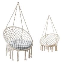 Rede Cadeira Suspensa Balanco Algodao Macrame Teto Casa Varanda Quintal Jardim Area Deck Lazer Confortavel Resistente