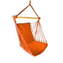 Rede Cadeira Suspensa De Balanço De Varanda e Jardim Cor Laranja Abobora Resistente em Algodão Verão Relaxante Rede Cadeira Suspensa De Balanço De Varanda e Jardim Cor Laranja Abobora Resistente em Algodão Verão Relaxante