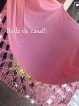 Rede casal rosa com franjas