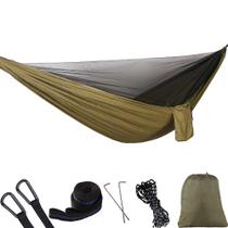 Rede com mosquiteiro atualizada em nylon militar de 290x140 cm