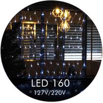 Rede Cordão de Luz Led 160 LEDs 8 Modos de Iluminação 2.2mx1,6m Branco Frio 127V ou 220V - Euroamerica