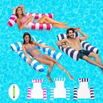 Rede de água inflável Pool Floats Hqyib 4 em 1 para adultos, pacote com 3