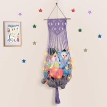 Rede de armazenamento de animais de pelúcia em algodão roxo Hansee 160 cm