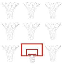 Rede de basquete de reposição de 8 peças para aros de nylon de 8-10,25"
