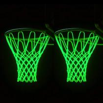 Rede de basquete Glow in Dark, 2 peças de nylon, 21", anti-chicote