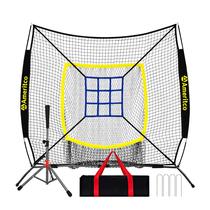 Rede de Beisebol Ameritco 213x213cm para Treino com Alvo e Suporte Ajustável