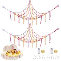 Rede de bichos de pelúcia CERETIA com luz LED, pacote com 2 unidades Rainbow