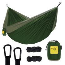 Rede De Camping Hamaca Portátil Dupla C/corda Portable Style Verde Militar