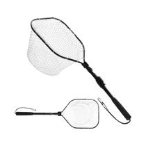 Rede De Captura Para Pesca Com Mosca Leve E Portátil, Malha De Borracha Macia, Captura E Liberação