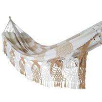 rede de descanso dormir casal Bege com caramelo luxo Algodão gigante suportar 300kg varandas artesanal