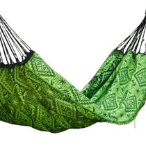 Rede De Descanso Dormir Casal Indiana Bonita Cor Verde Confortável