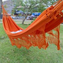 rede de descanso dormir casal laranja reforçada gigante 100% algodão