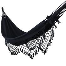 Rede de Descanso Dormir Casal Preta Costura Reforçada