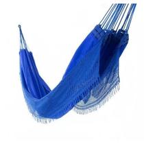 rede de descanso dormir sol a sol antialergica azul royal casal brim